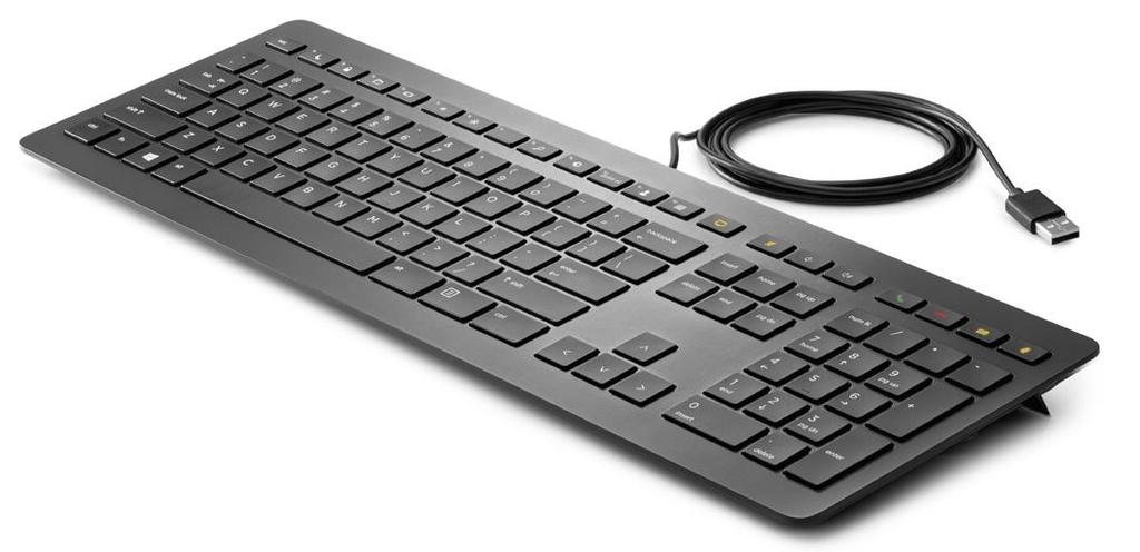 HP USB Collaboration Keyboard Drive collaboration with a stylish, intuitive keyboard JUN 17 Collaboration at your fingertips Dedicated Skype for Business keys that control common video and call