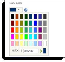 11 4. Click on the color you would like for each of the color settings. 5. Click the blue Save button to save changes.