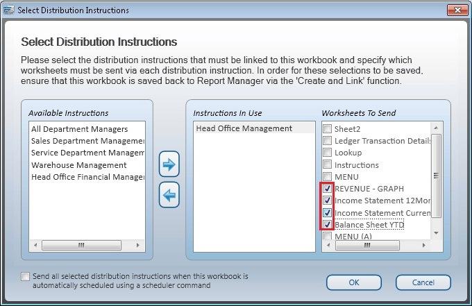 6. Select the worksheets you would like to include in your distribution instruction. 7. If you would like to include an additional instruction, repeat from step 4. 8.
