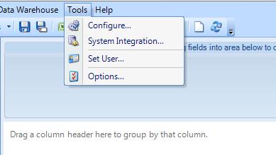 Tools The menu items Configure and Options are also available from the Composer Toolbar. See the section The Composer Toolbar on page 3 for details on these functions.