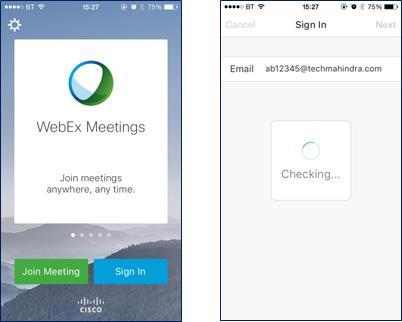 2. ios Guide 2.1. Getting Started 1. Download the WebEx Meetings App for your ios smart phone. This is available for free from the following location: Visit the Apple AppStore - https://itunes.apple.