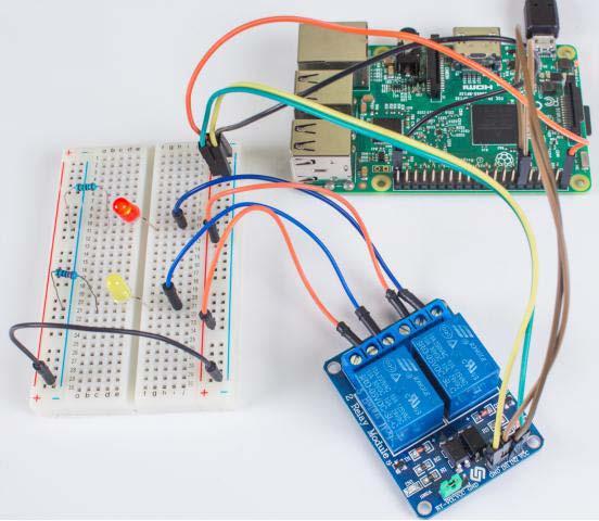 Step1: Connect the signal terminal IN2 IN1 of 2-channel relay to port 17 18 of the Raspberry Pi, and connect an LED at the output terminal. IN2 > 17 IN1 > 18 Step 2: Run the test_code.