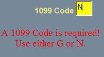 The last item you need to enter is the 1099 Code.
