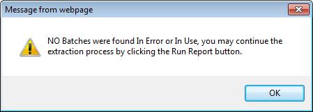 Report - Current Report current brings up the following screen. From Date - Thru Date - The beginning date of the period the extract is being run for.