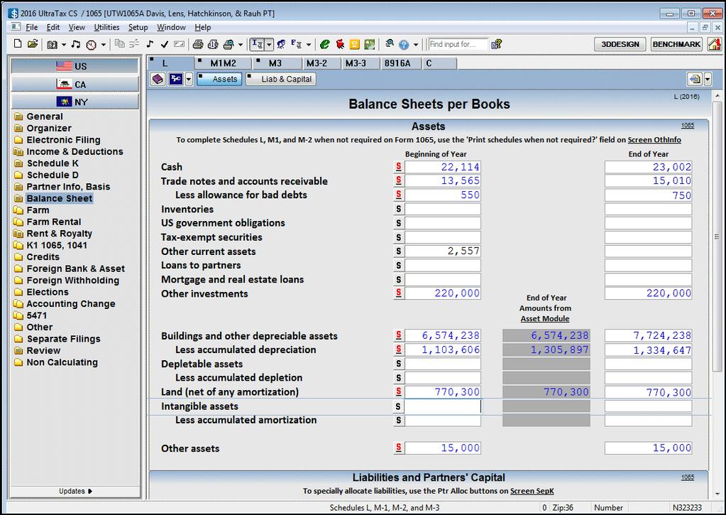 ACTIONS You are at the bottom of Screen L in the Balance Sheet folder. 1. Press PAGE UP to move to the top of the input screen.