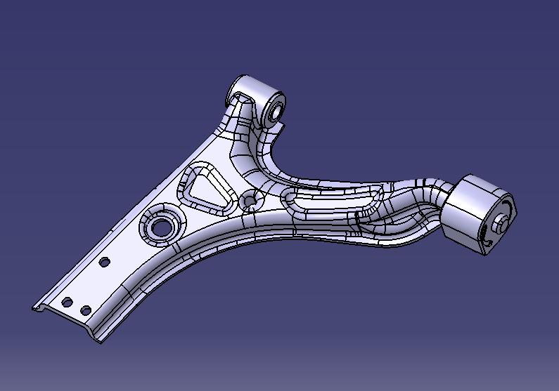 FINITE ELEMENT ANALYSIS ON OPTIMIZED LOWER CONTROL ARM: Topology optimization has been performed based on stress results of existing lower control arm.