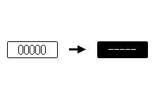 Use the numeric keys to enter the 5-digit administrator password. Each time a number is entered, the dashes (-) ADMINISTRATOR PASSWORD in the display will change to asterisks ( ).