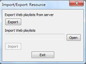 Then, you can import web playlist file and also export