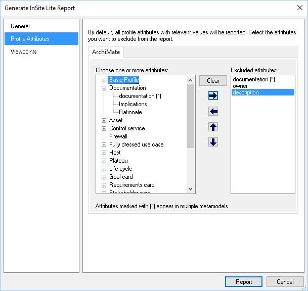 6. Optional: By default, all profile attributes with relevant values will be included in the report.