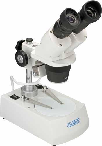 150 Microscopes Stereo microscope, model 30C The 30C model is identical to 0770.25 but with 20x and 40x magnification. Other eyepieces allowing magnifications up to 80x are available as extras.