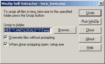 3) Install Tera Term Pro on the PC Double click