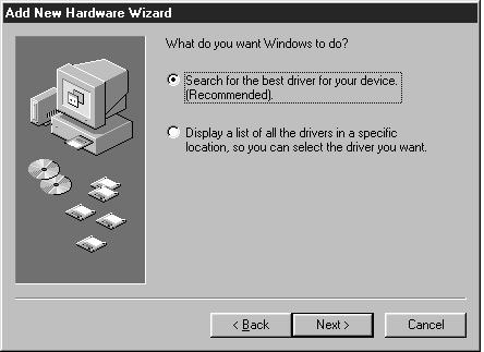 Windows INSTALLING THE DRIVER (FIRST TIME ONLY) If you are using Windows 98, install the driver by following the procedures explained below.