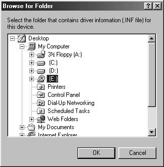 Windows INSTALLING THE DRIVER (FIRST TIME ONLY) 5 Select [Specify a location:] and click on [Browse].