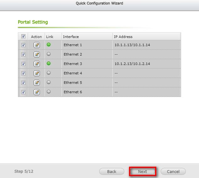 8. Select the data ports you want to use for data transfer.