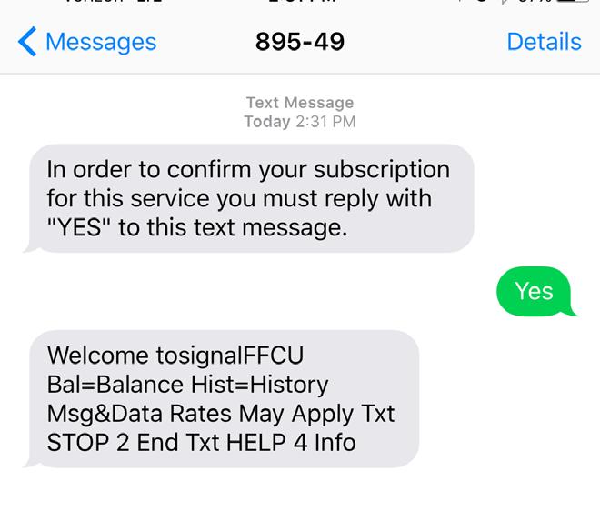 USING TEXT BANKING Please note that although Text Banking is a free service from Signal, normal data and messaging rates will apply to any messages sent or received on your mobile device.