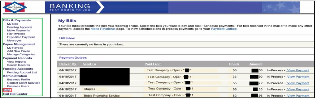 BILL PAY Hover over Services and click on Bill Pay Options in the left hand column