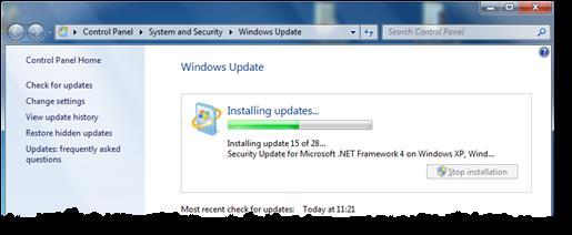 Wait for Windows to install the updates.