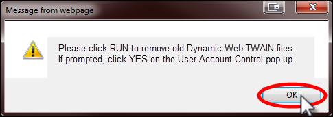 If prompted, click Run on the message at the bottom of