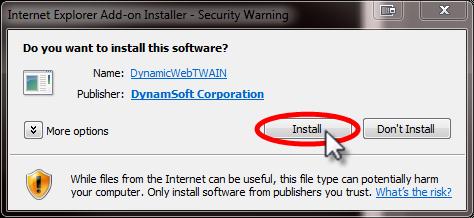 If prompted, click Install on the message at the bottom of your screen.