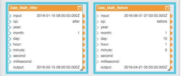 Figure 177. Date Math Block Date Range The Date Range block returns a formatted date and time range based on the defined formatting options.