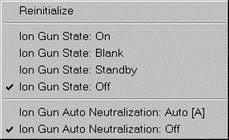 Method 2 1. Right-click on the E-Neut Status box at the bottom of SmartSoft 2. Select E-Neut Auto Neutralization: Auto[A] 3. Right-click on the Ion Gun Status box at the bottom of SmartSoft 4.