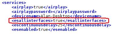 8. Search for the <esallinterfaces> XML tag. 9.