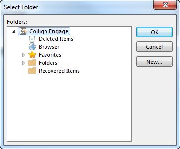 5. Choose a folder from the Colligo Engage group and click OK. 6. Click Finish.