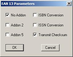 ScanManager User Guide 3.9 EAN-13 By default, the scanner is set to read EAN-13 barcodes. (= No Addon) Options of 2-digit and 5-digit extensions are available.