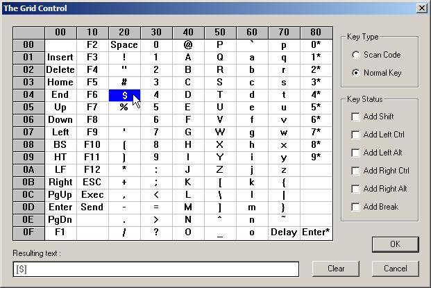 ScanManager User Guide SPECIAL GRID CONTROL FOR KEYBOARD INTERFACE This is used for the following settings: Prefix/Suffix Code Code ID Additional Fields for configuring editing format Note: This is