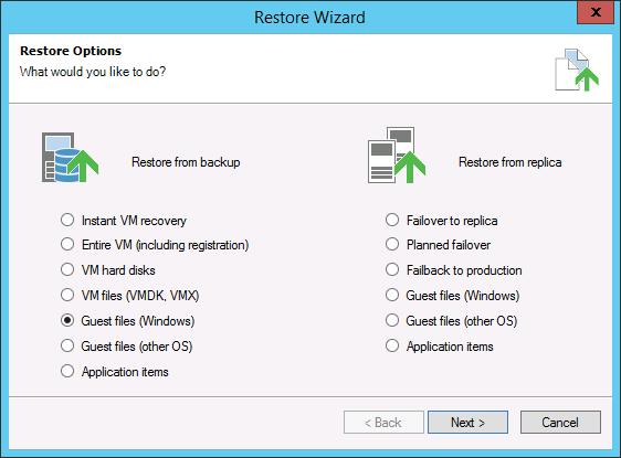 Restoring an Individual File or Folder 1.