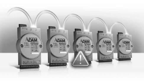 ADAM-6200 Key Features Flexible Deployment with Daisy Chain Networking and Auto-Bypass Protection ADAM-6200 module has built-in Ethernet switches to allow daisy chain connections in an Ethernet