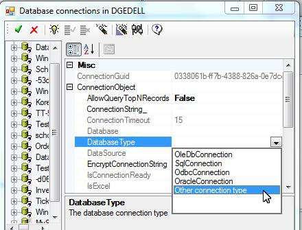 connection type for the DatabaseType property: Choose MySql.