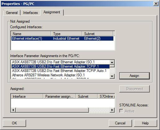 4.1 Creating a T station Step Activity Result 6 Select the "Assignment" tab in the "Properties PG/PC" dialog box.