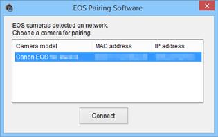 In EOS Utility, click [Pairing over Wi-Fi/LAN].