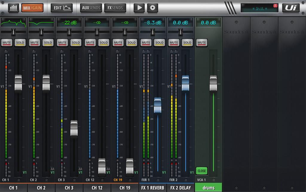 In this kind of professional setup the mixing can still occur in one screen while the manipulation of a VCA group can