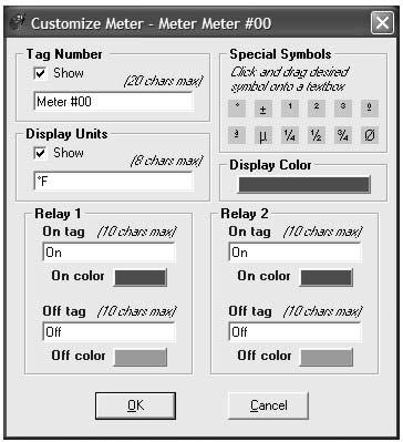Customize Window To customize the meter display, right-click anywhere on the main software screen. Click Customize.