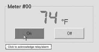 Relay/Alarm status Each meter enabled in the main SITRANS RD Software window can display the current status of its relays/alarms (if the meter Mode in the right-click menu is set to Relays), and can