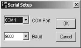 Initial Setup The serial communication settings of the program must be configured when the SITRANS RD Software is initially run.