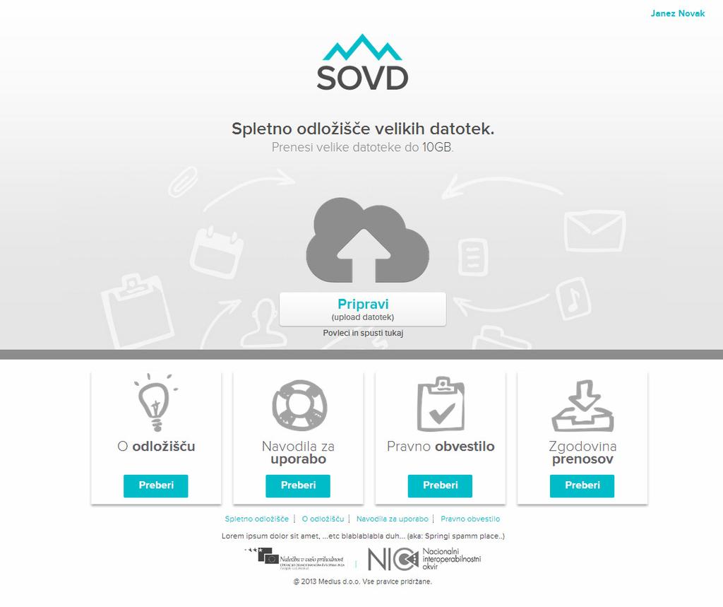 Za izvedbo prenosa ali prevzema datotek z uporabo sistema SOVD se morajo uporabniki, identificirati z enim izmed v Sloveniji veljavnih kvalificiranih digitalnih potrdil (SIGEN-CA, SIGOV-CA, NLB-CA,