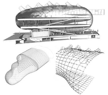 CAD-softwares, the NURBS-geometry, like in the Kunsthaus Graz by Peter Cook and Colin Fournier