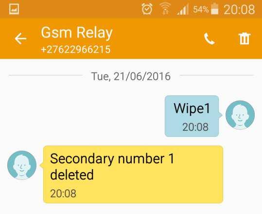 Use the Erase text message from the original number to remove the primary number and send save from the new primary number to the unit Use the Wipe1 or Wipe2 or Wipe3 or Wipe4 text message to remove