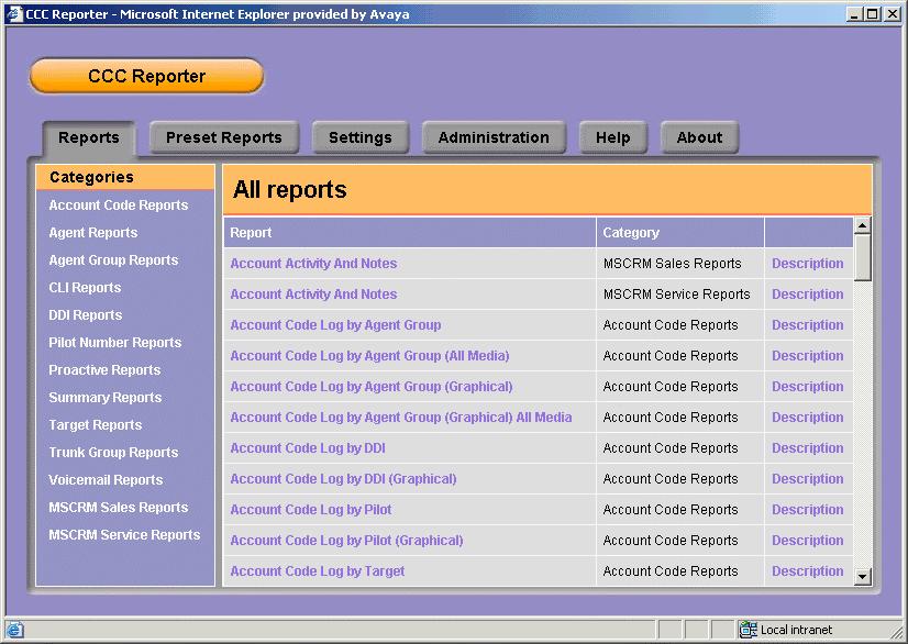 Starting To open, select Start Programs CCC and select CCC Reporting. The CCC Reporting version screen is briefly displayed while Explorer is opening.