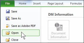 Click the File tab and Open menu or press Ctrl + F12. 2. Open the Sort&Filter.