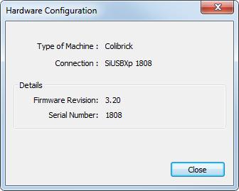 4 Using the Colibrick Clarity Hardware 4.2.3 Hardware Configuration Fig 16: Hardware Configuration This dialog is invoked by pressing the Det Status.