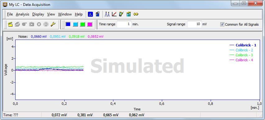 5 Troubleshooting 5.3.2 Data Acquisition - Simulated Fig 36: Data Acquisition Simulated The title " Simulated" is displayed.