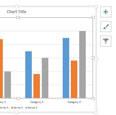 Click on any area of a chart to activate the Chart Tools tabs 2.