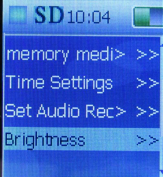 SETTINGS - SCREEN OPTIONS This recorder has 2 options for the screen itself; Brightness level and Screen Saver.