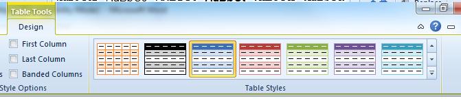 20) On the Table Tools tab, in the Table Styles