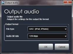 7. Output videos and images! Audio file output This will output an audio file. This feature can be used to output just the audio from a video or change the format of an audio file.