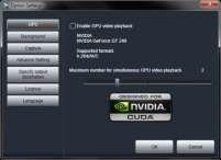 12. Option settings 12. Option settings GPU By enabling GPU video playback, users who have a graphics card that supports h.